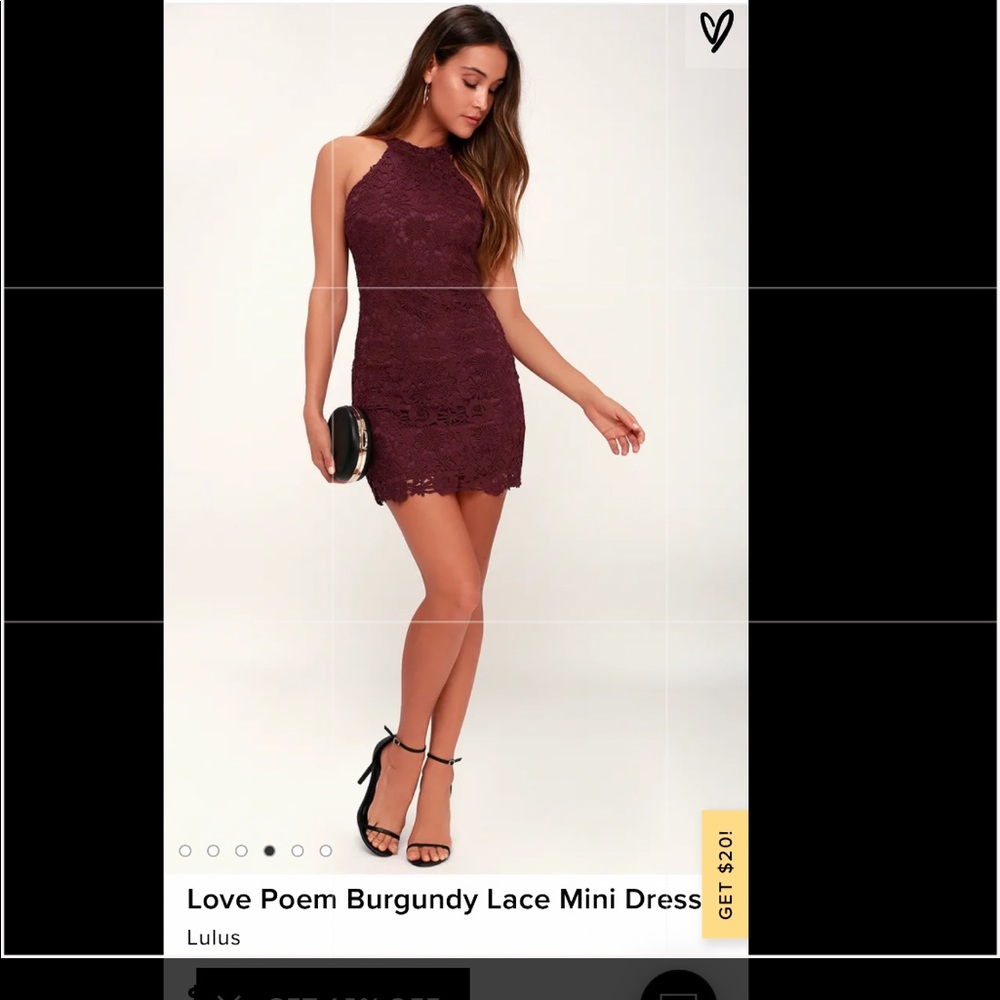 Love Poem Burgundy Lace Mini Dress
